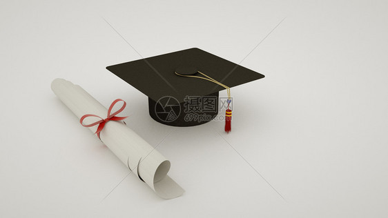 学士帽和毕业通知书图片