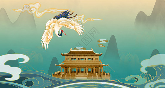 藏族寺庙国潮风设计图片