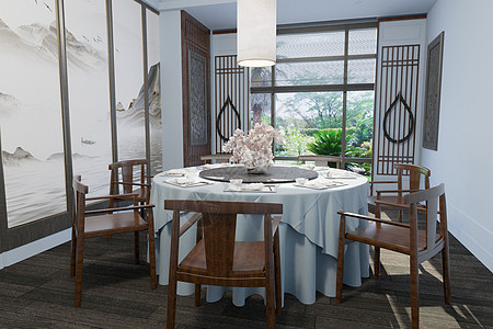 中式餐厅中式饭桌高清图片