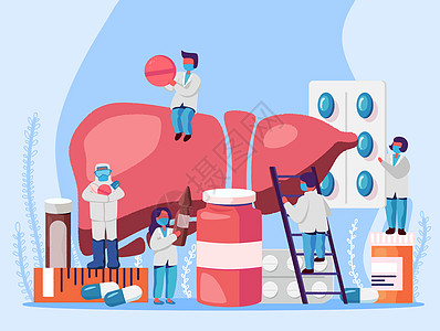 医疗工作人员医疗健康肝炎日医生问诊插画