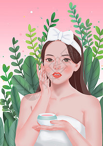 美容护肤防晒插画图片