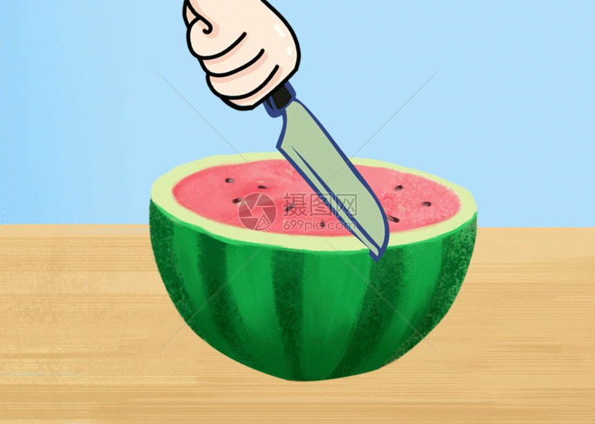 大暑切西瓜gif