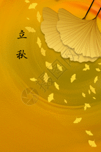 黄色极简风立秋节气GIF图片
