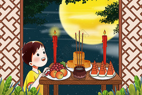 祭月中秋节高清图片素材