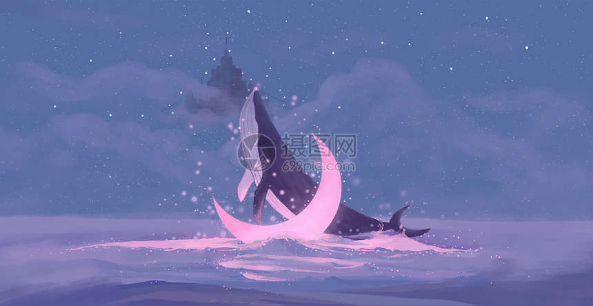 孤独的鲸鱼越出海面图片