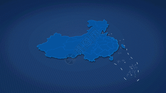 中国省份地图蓝色科技泛西南区域中国地图三维展示GIF高清图片