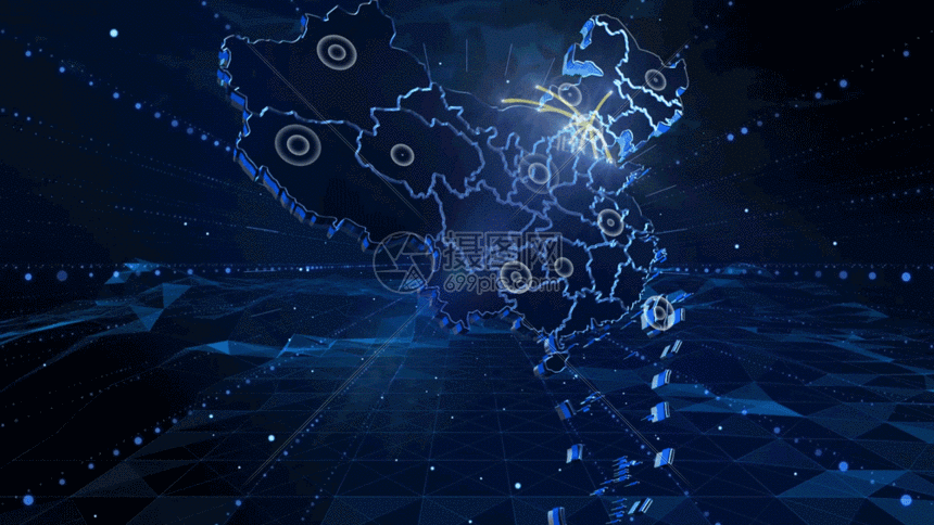 三维震撼科技e3d地图定位gif