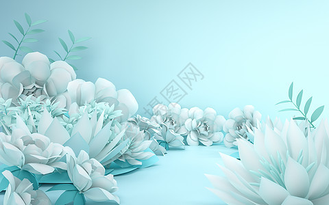 C4D立体花卉场景背景图片