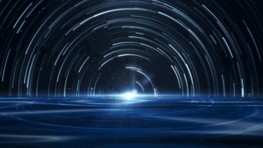 4k星轨蓝色海洋粒子背景GIF图片