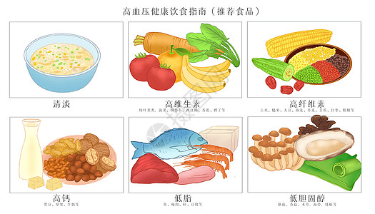 办事指南高血压饮食指南医疗插画插画