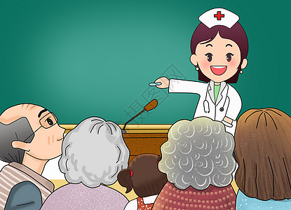 养生保健医护人员讲课背景插画插画