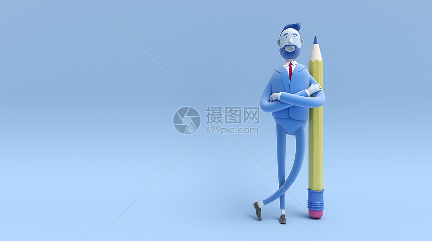 商务小人3D插画图片