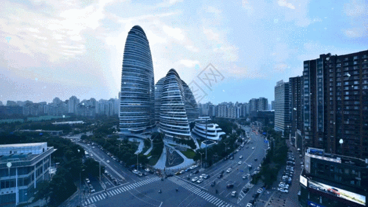 广州科技发展城市光线GIF图片