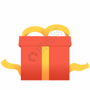 礼物包装金币礼物盒拆开促销GIF高清图片