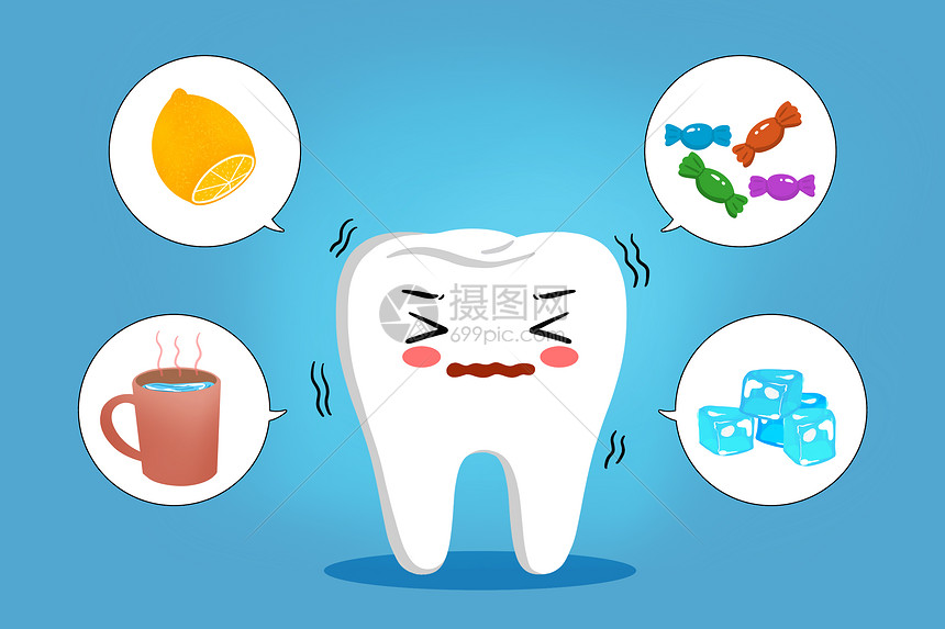牙齿敏感牙科配图图片