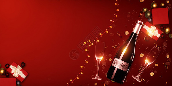 香槟酒杯元旦新年背景设计图片