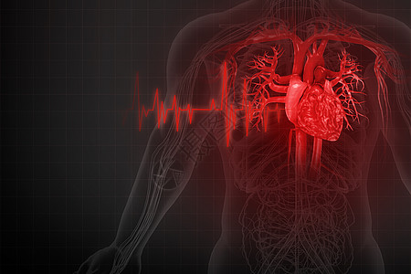 心电图背景人体心脏疾病设计图片
