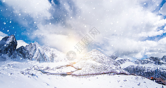 冬天雪山背景图片