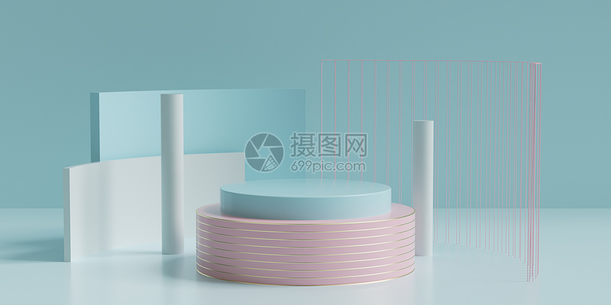 C4D通用促销展台图片