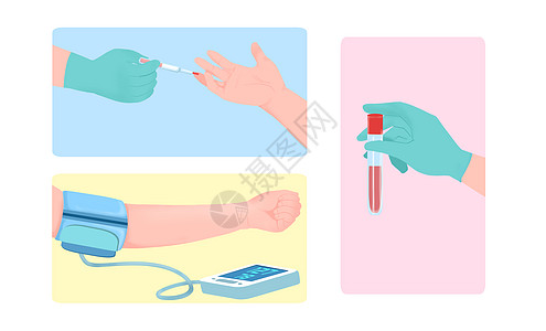 医疗抽血量血压血检示图高清图片
