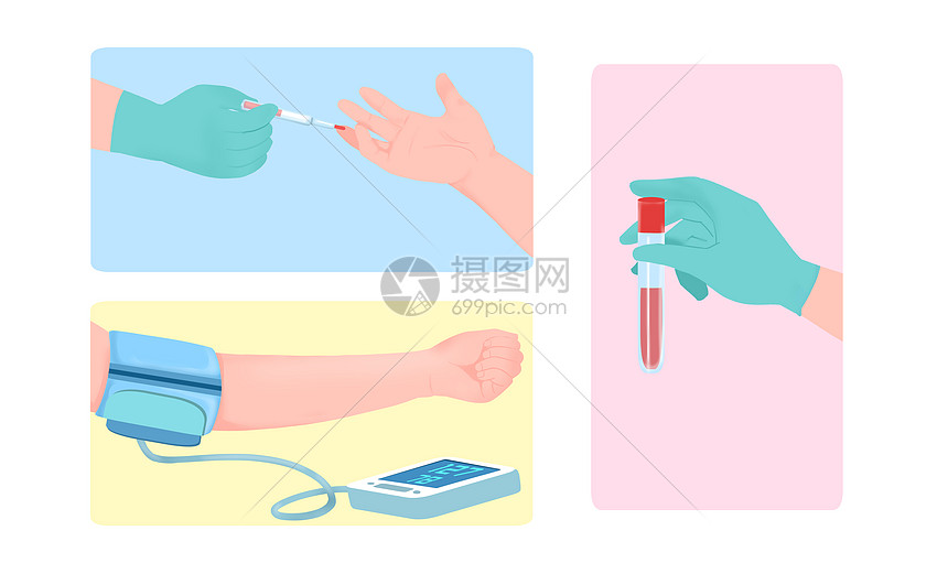 医疗抽血量血压血检示图图片