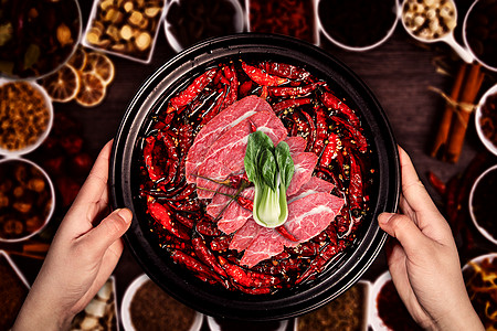 科尔沁牛肉冬季火锅设计图片
