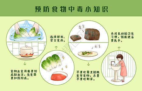 预防食物中毒小知识插画