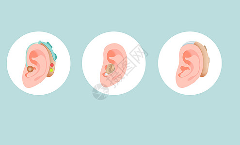 医疗机械各种助听器组合，图片
