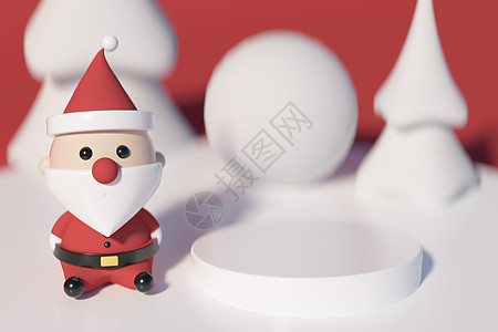 3D圣诞老人电商展台高清图片