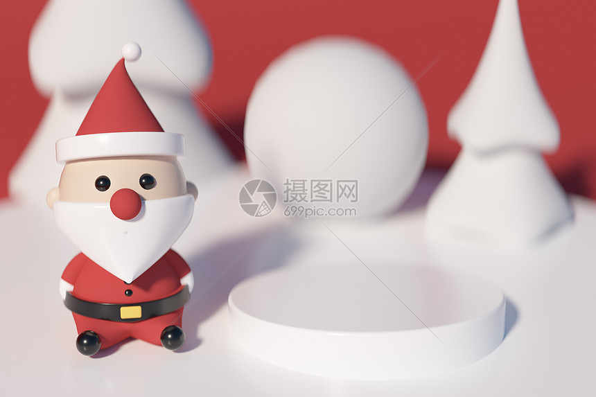 3D圣诞老人电商展台图片