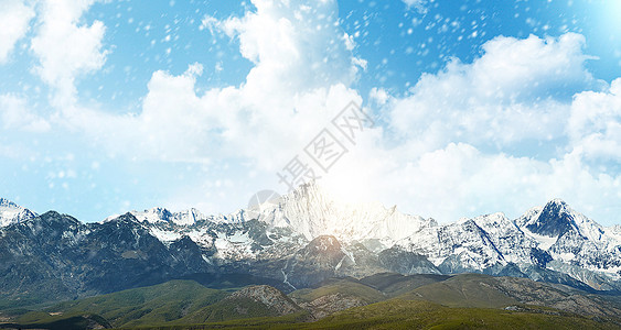 冬天雪山背景图片