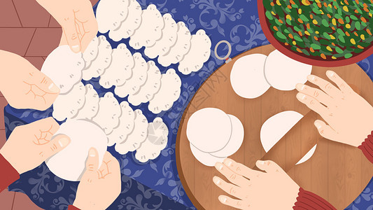 冬至包饺子插画图片下载-正版图片401886720-摄图网