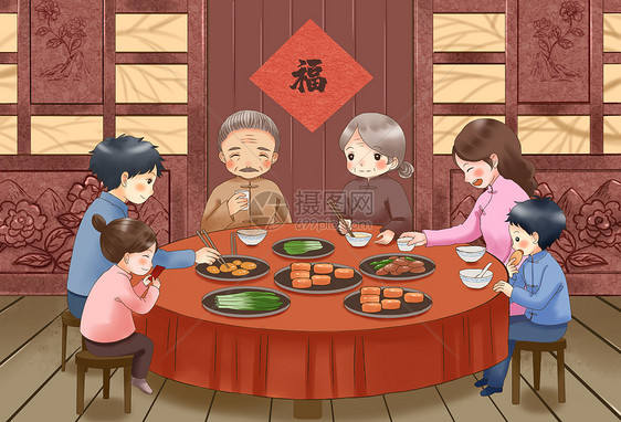 新年春节年夜饭图片