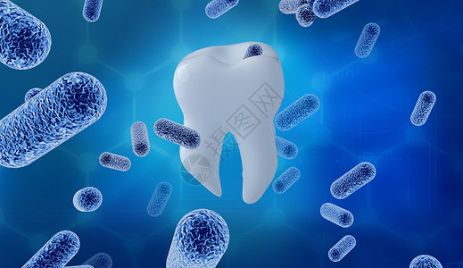 牙齿细菌场景背景图片