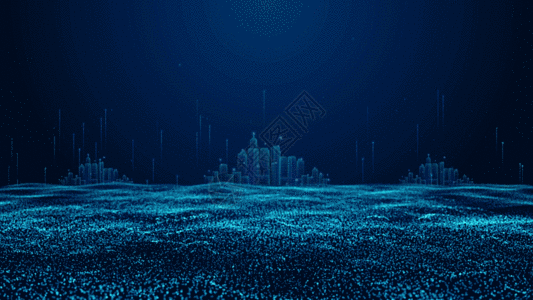 蓝色科技城市粒子背景GIF图片