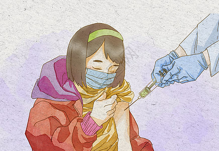 女性接种疫苗背景图片