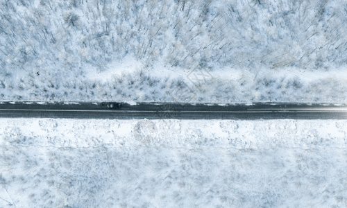 雪地上的汽车立春节气GIF高清图片