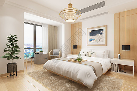 卧室桌子新中式日式家居模型设计设计图片