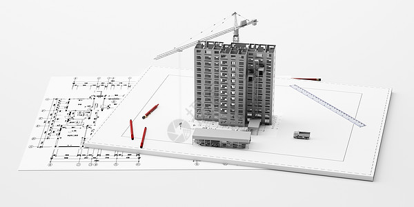 工地图纸建筑施工模型设计图片