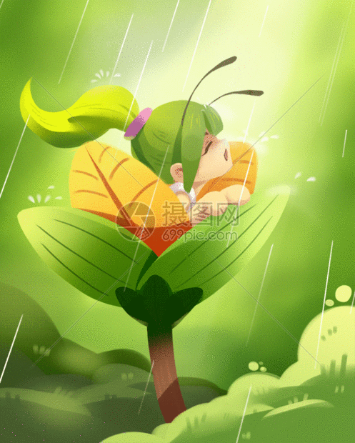 雨水节气gif动图图片-正版gif素材401903422-摄图网