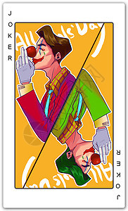 愚人节小丑扑克牌背景图片