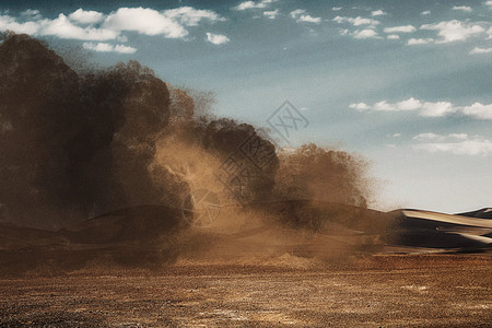 沙尘暴干燥车污染高清图片