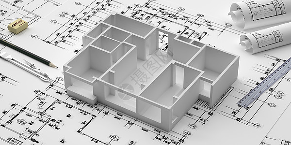 橡皮建筑施工模型设计图片