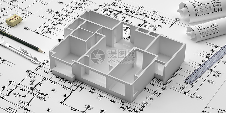 建筑施工模型图片