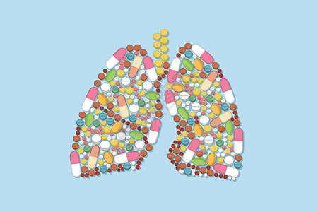 肺和药物医疗插画图片