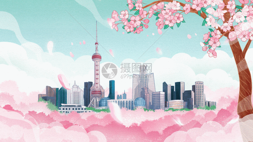 上海樱花GIF图片