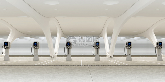 3D新能源停车场场景图片