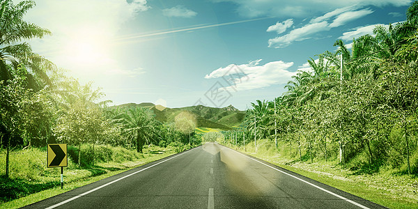 绿化公路背景高清图片