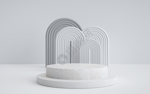 蛋糕活动白色几何展台背景设计图片