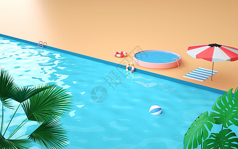 清凉夏天泳池图片